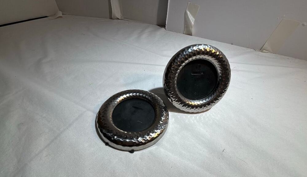 Pair of Vintage Hammered Metal Picture Frames